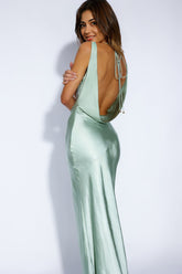 Special Guest Satin Maxi Dress Sage